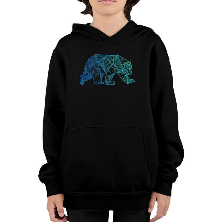 Geometric Bear Wild Alaska Mountain Animal Hipster Youth Hoodie