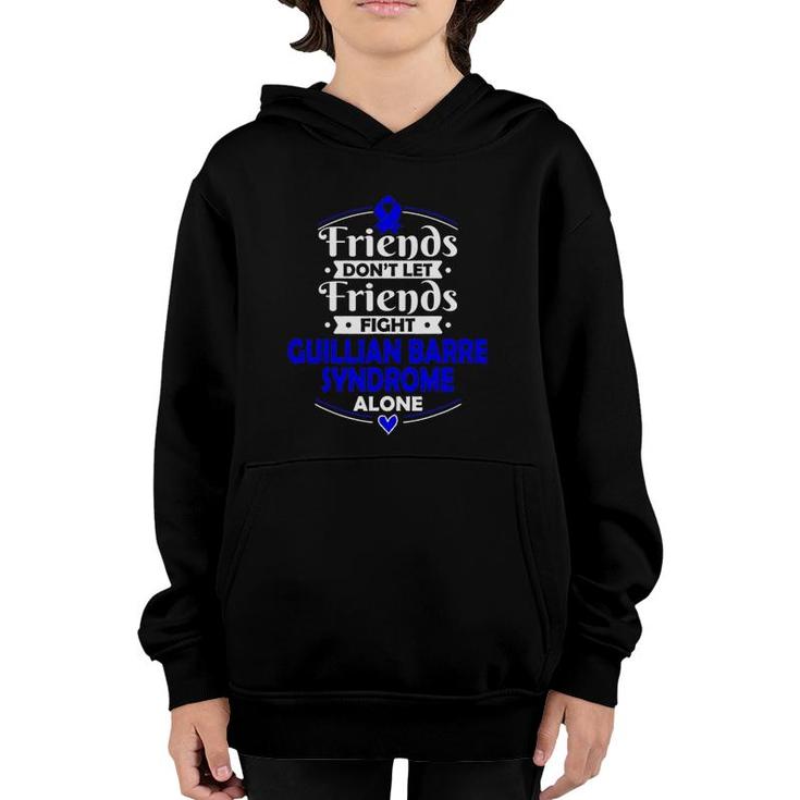 Gift For Guillain Barre Syndrome Patients Dark Blue Ribbon Youth Hoodie