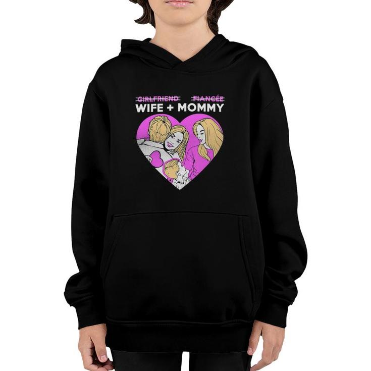 Girlfriend Fiancee Wife Mommy For Engaged And Married Couple Youth Hoodie