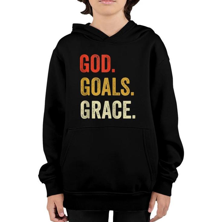 God Goals Grace Christian Workout Fitness Gym Gift  Youth Hoodie