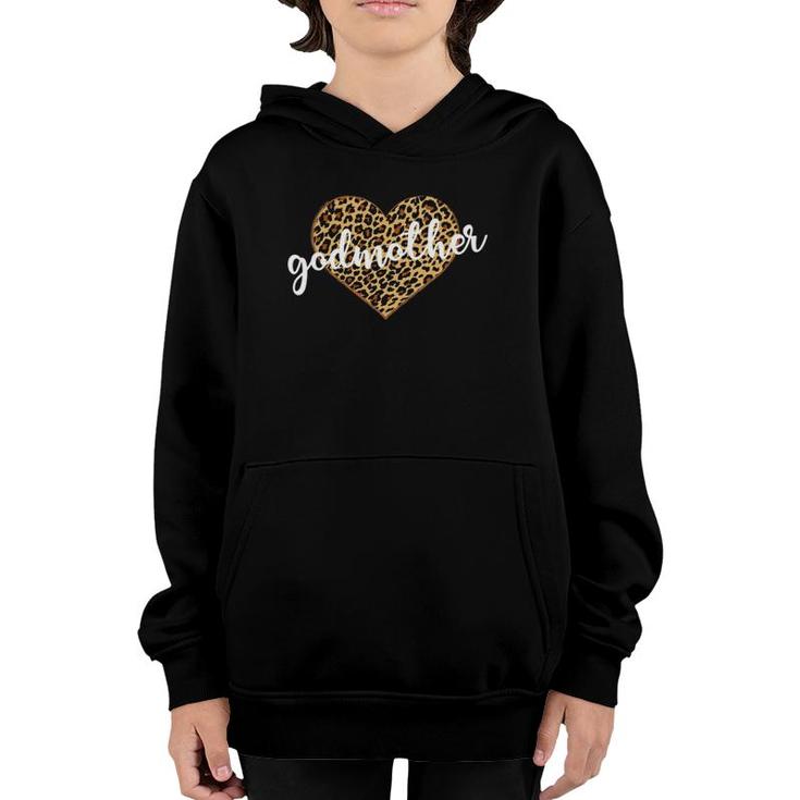Godmother Leopard Print Heart Cute Gift Youth Hoodie