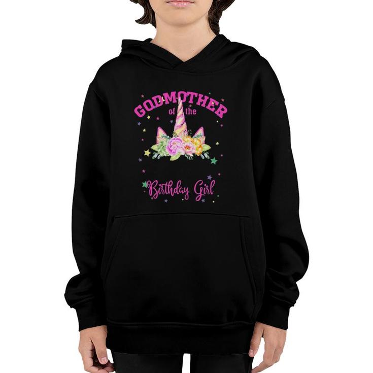 Godmother Of The Birthday Girl Unicorn Lashes Gift Youth Hoodie