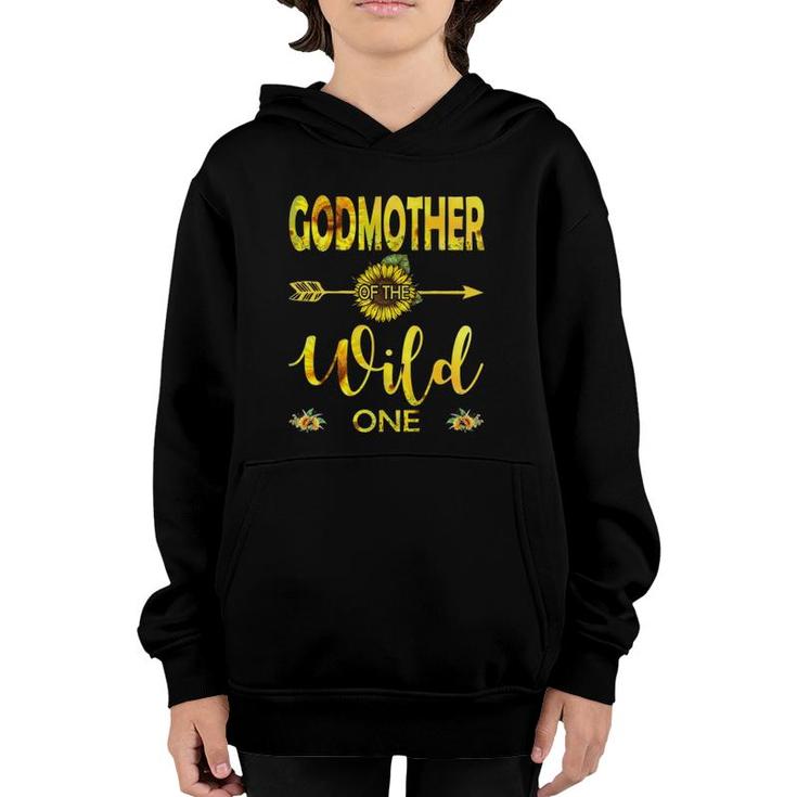 Godmother Of The Wild One-1St Birthday Sunflower Outfit  Youth Hoodie