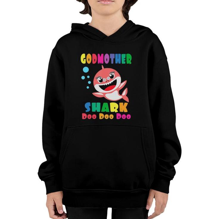 Godmother Shark  Funny Mothers Day Gift For Womens Mom Youth Hoodie