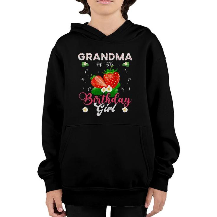 Grandma Of The Birthday Girls Strawberry Theme Party Youth Hoodie