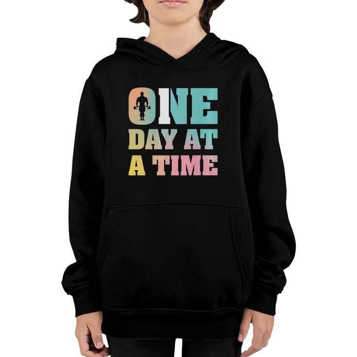 Gym One Day At A Time  Youth Hoodie