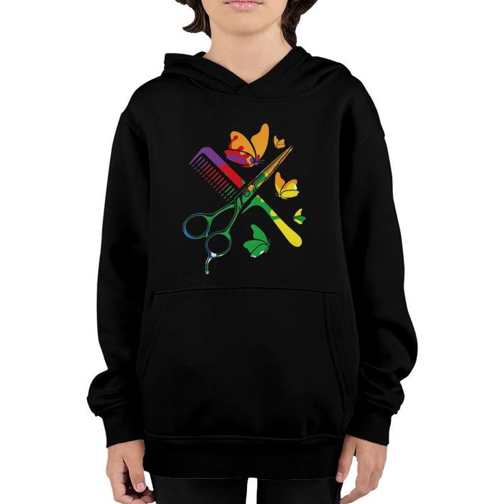 Hairdresser Gay Pride Lgbtq Scissors Cool Beautician Gifts Youth Hoodie