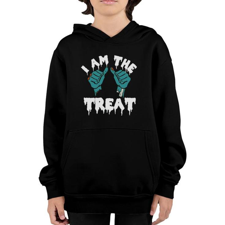 Halloween I Am The Treat Zombie Hands Graphic Youth Hoodie
