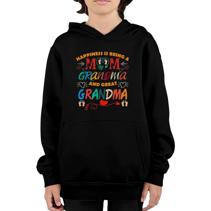 Happiness Is Being A Mom Great Grandma Mother Youth Hoodie