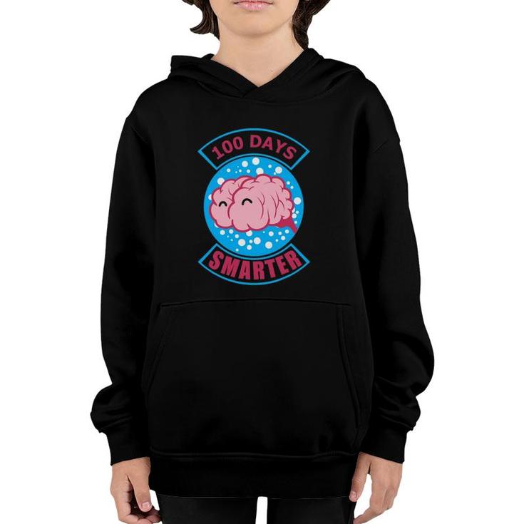 Happy Brain 100 Days Of School Smarter 100Th Day Party Youth Hoodie