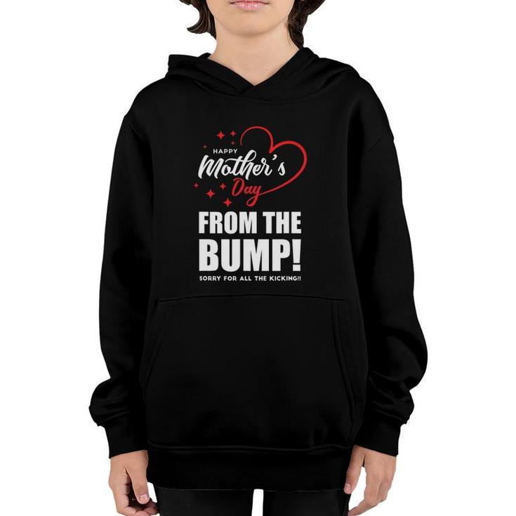 Happy Mother's Day From The Bump Funny Pregnancy Mother's Day Youth Hoodie