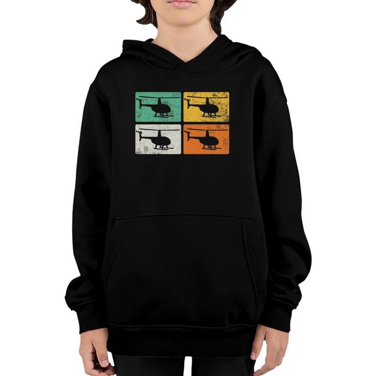 Helicopter Aviation Aircraft Pilot Vintage Youth Hoodie