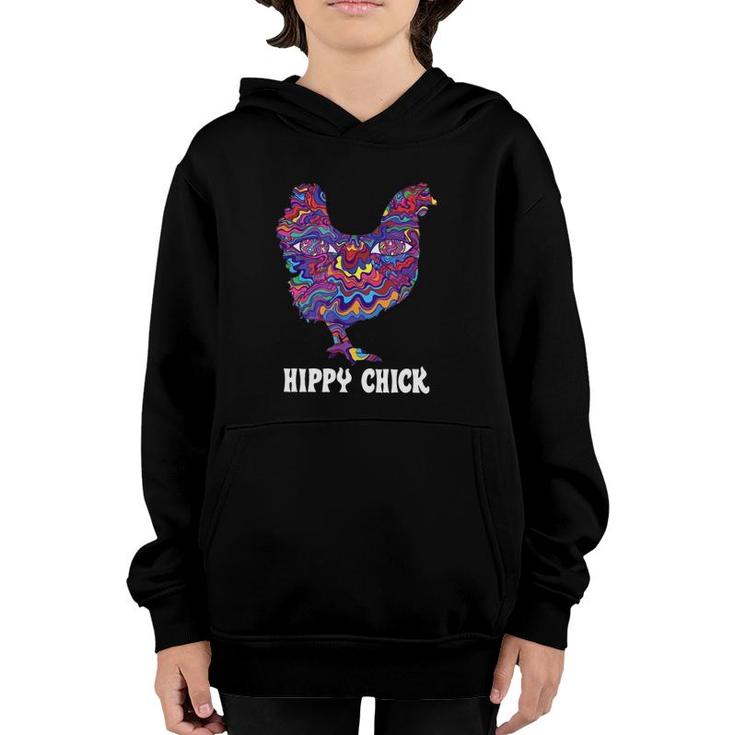Hippy Chick Artwork Chicken Animal Lover Youth Hoodie