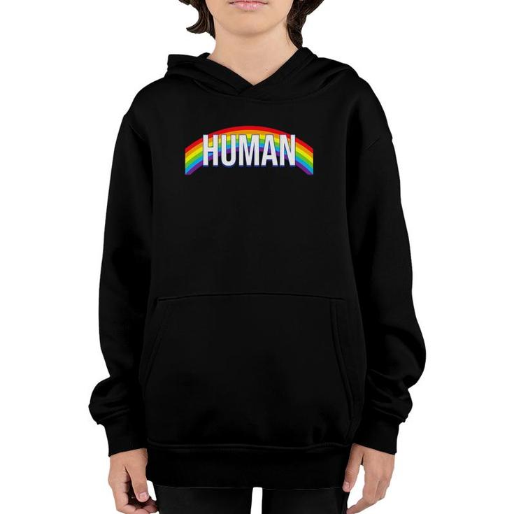 Human Lgbt Gay Pride Lgbtq Rainbow Flag Youth Hoodie