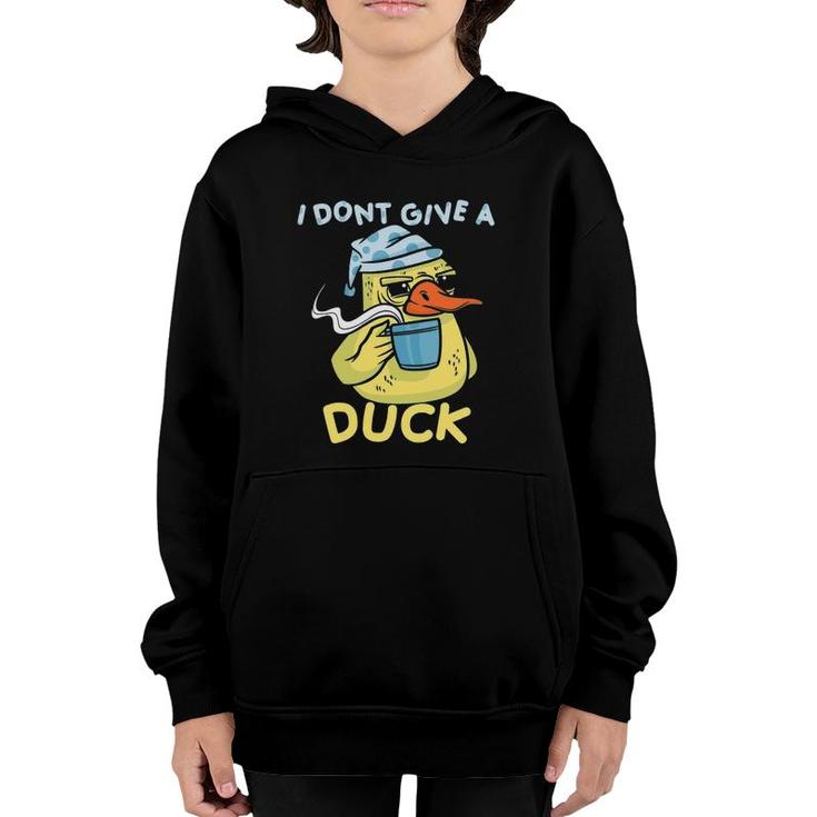 I Dont Give A Duck Coffee Youth Hoodie