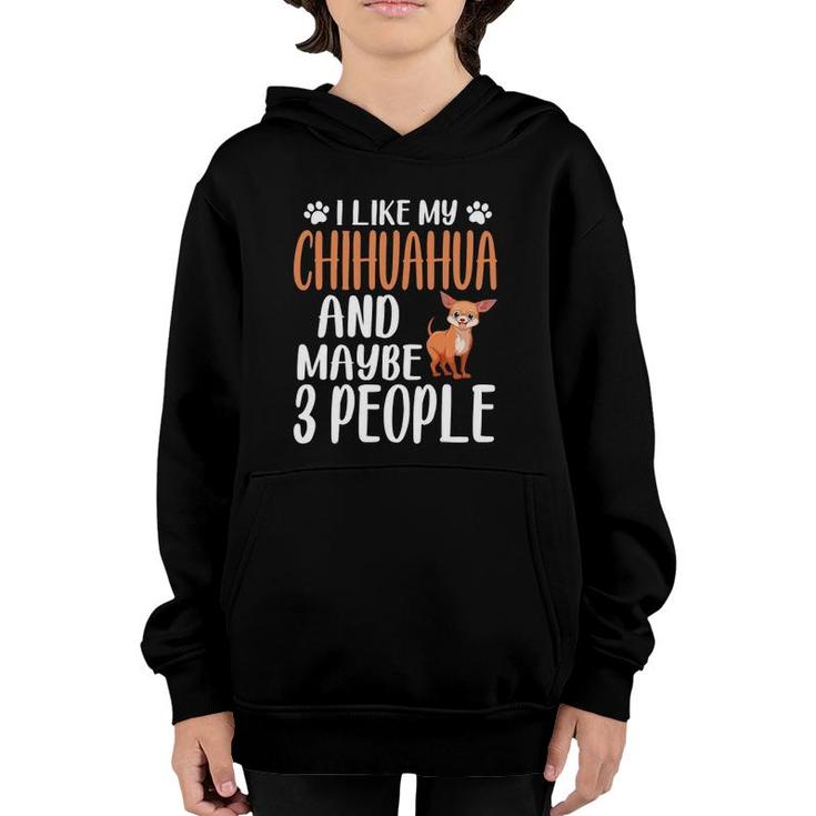 I Like Chihuahua And Maybe 3 People Chihuahua Lover Gift Youth Hoodie