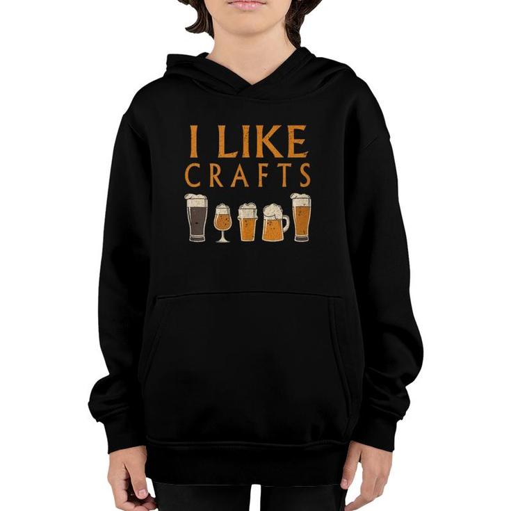 I Like Crafts Vintage Draught Beer Lover Drinking Gift Youth Hoodie