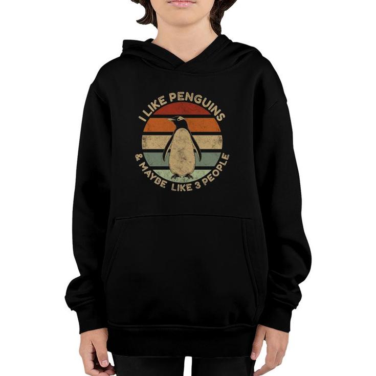 I Like Penguins And Maybe Like 3 People Penguin  Youth Hoodie