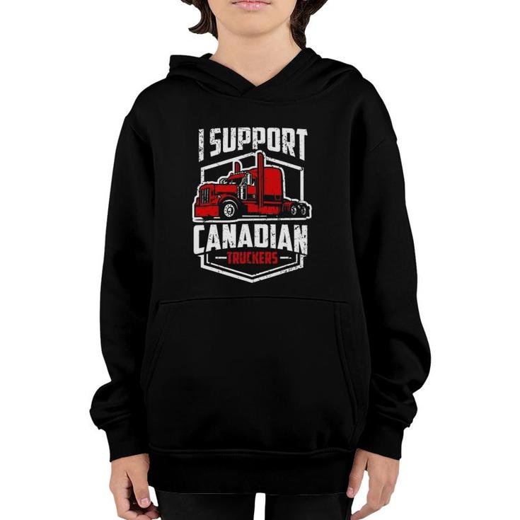 I Support Canadian Truckers  Freedom Convoy 2022 Ver2 Youth Hoodie