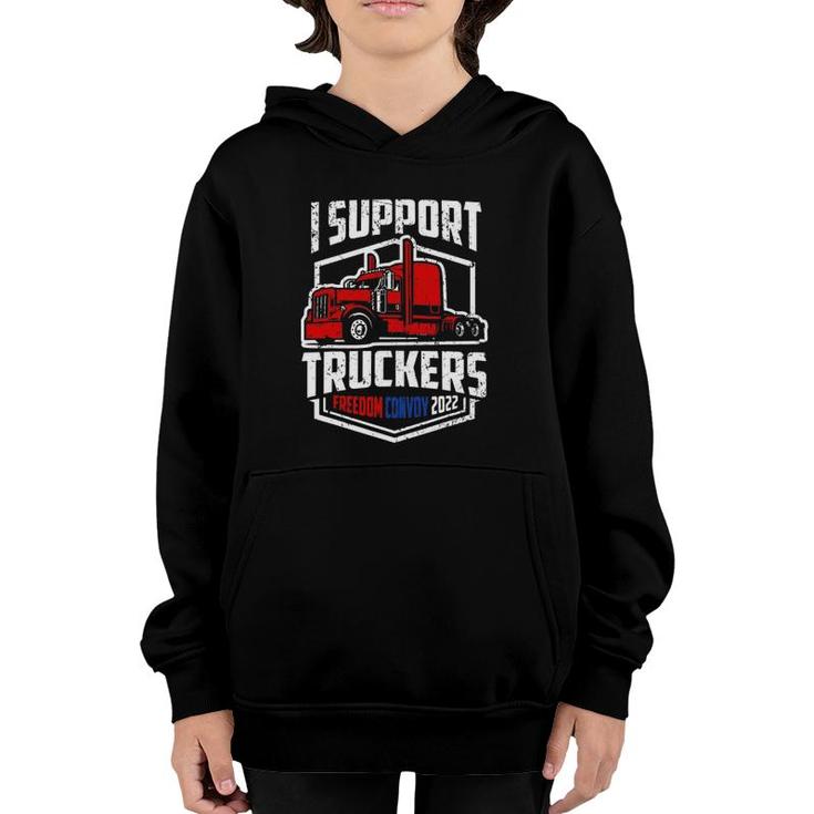 I Support Canadian Truckers Tee Freedom Convoy 2022 Ver2 Youth Hoodie