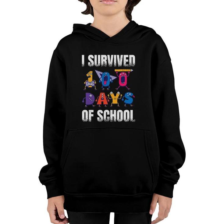 I Survived 100 Days Of School For A 1St Grade Student Youth Hoodie
