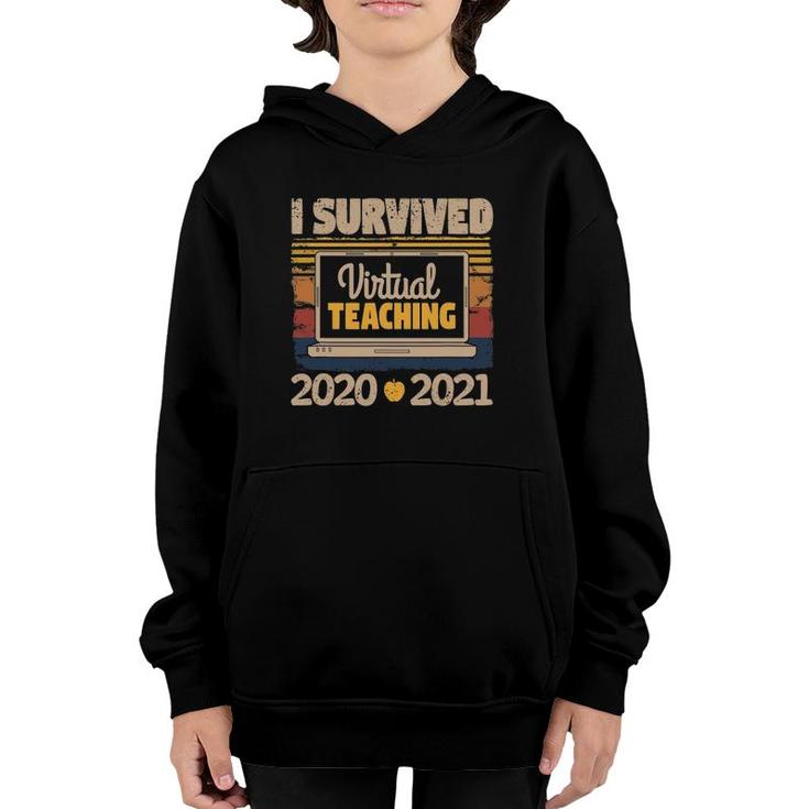 I Survived Virtual Teaching 2021 Vintage Survivor Teacher Youth Hoodie