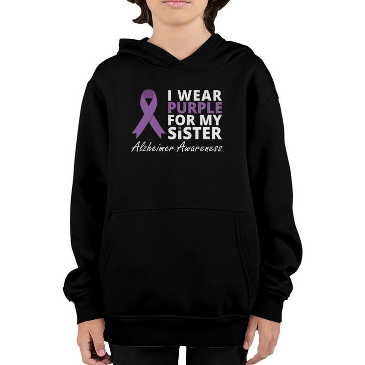 I Wear Purple For My Sister Ribbon Family Love Youth Hoodie