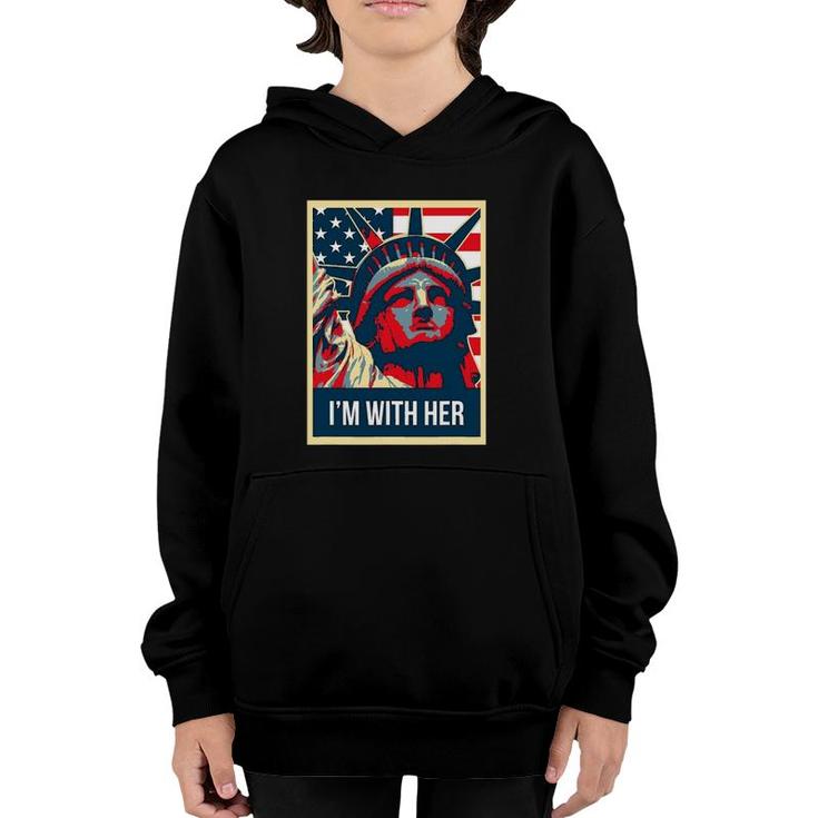 I'm With Her Vintage Statue Of Liberty New York Youth Hoodie