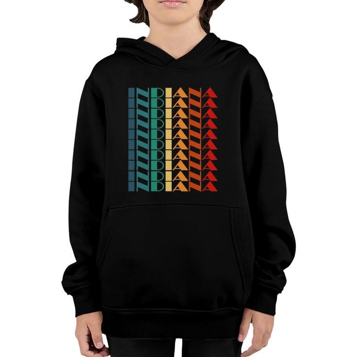 Indiana State Vintage Retro Style Youth Hoodie