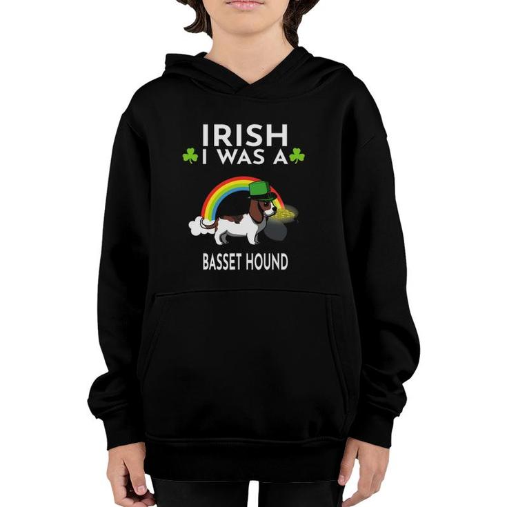 Irish I Was A Basset Hound Dog St Patricks Day Youth Hoodie