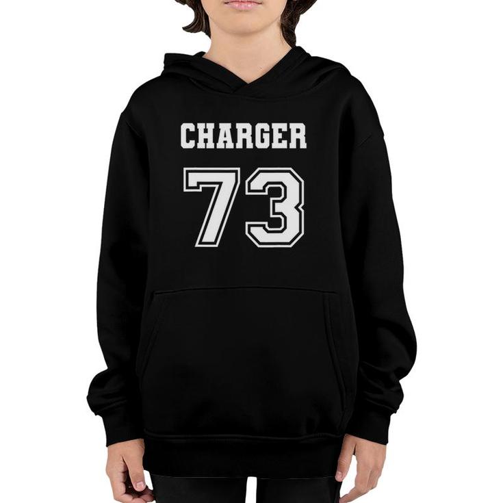 Jersey Style Charger 73 1973 Old School Classic Muscle Car Youth Hoodie
