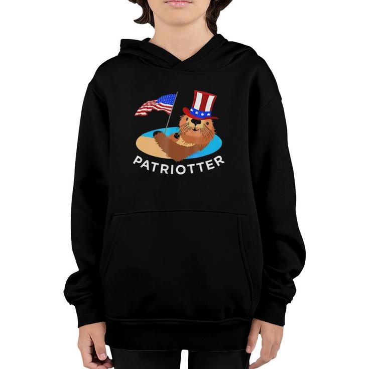 July 4Th Otter  Cute Usa Patriot Animal Tee Gift Youth Hoodie