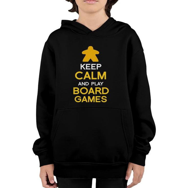 Keep Calm And Play Board Games Board Gaming Gift Youth Hoodie