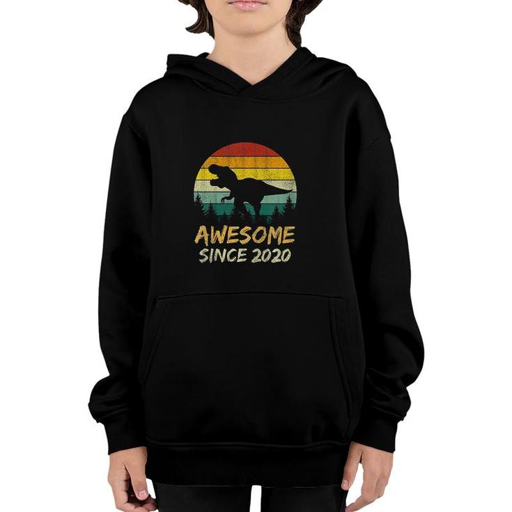 Kids 2th Birthday Dinosaur 2 Year Old Awesome Since 2020 Gift Boy Youth Hoodie