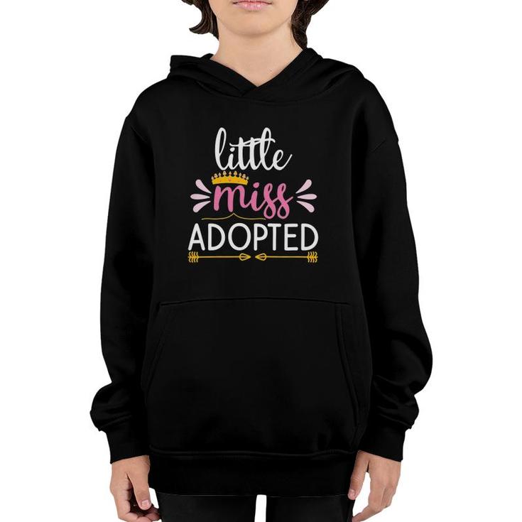 Kids Adoption Day Little Cute Miss Adopted Funny Tees For Kids Youth Hoodie