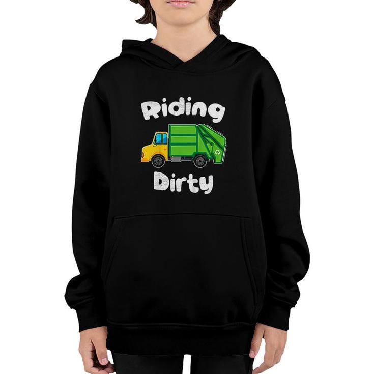 Kids Garbage Truck Day Riding Dirty  Youth Hoodie