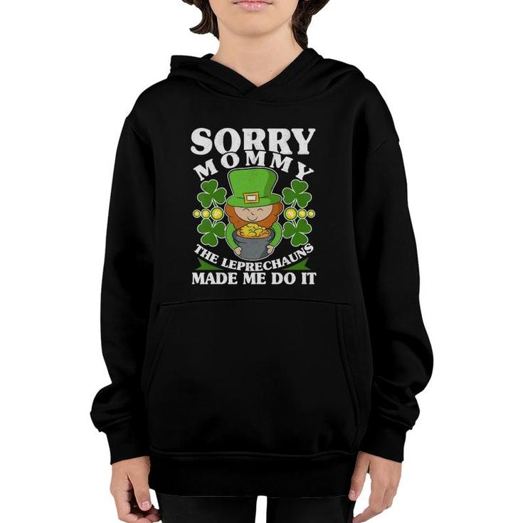 Kids Mommy The Leprechauns Made Me Do It St Patrick's Day Boy Youth Hoodie
