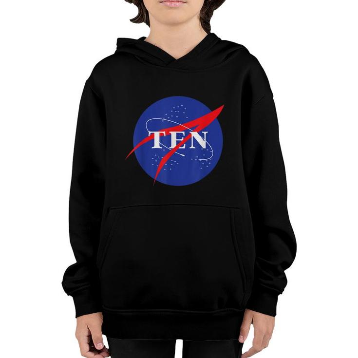 Kids Space 10Th Birthday  Boy Girl Astronaut Ten Year Old  Youth Hoodie