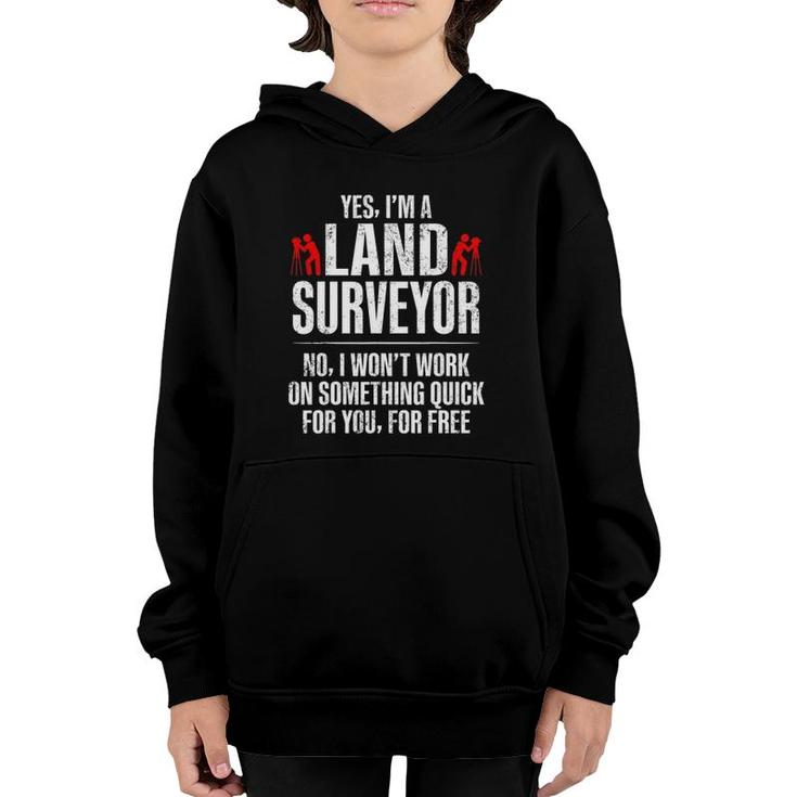 Land Surveying Quick Free Funny Surveyor Gifts Youth Hoodie