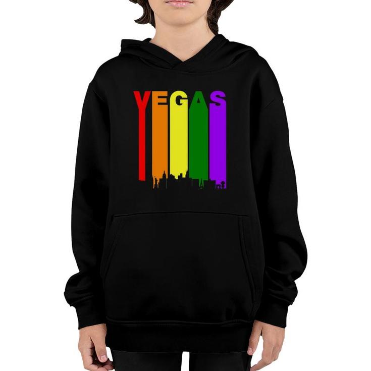 Las Vegas Nevada Lgbtq Gay Pride Rainbow Skyline Youth Hoodie