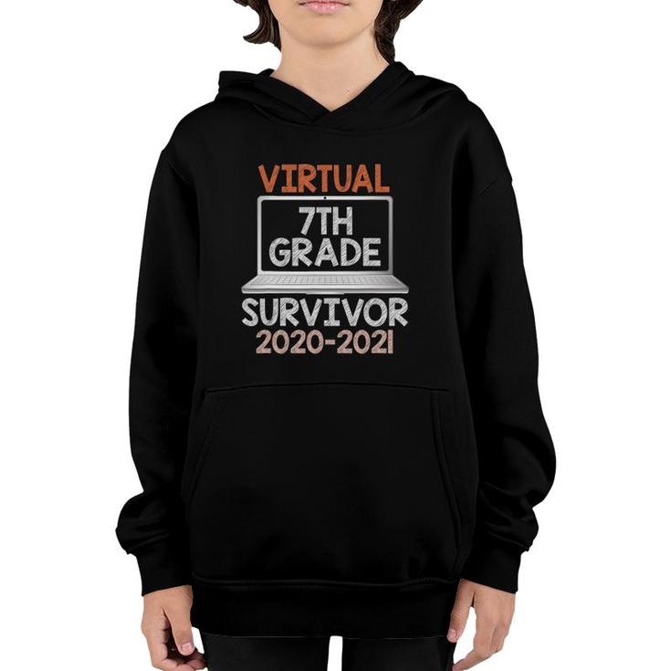 Last Day Of School Virtual 7Th Grade Survivor 2020-2021 Ver2 Youth Hoodie