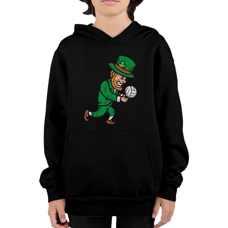 Leprechaun Volleyball Funny St Patricks Day Sport Lover Gift Youth Hoodie