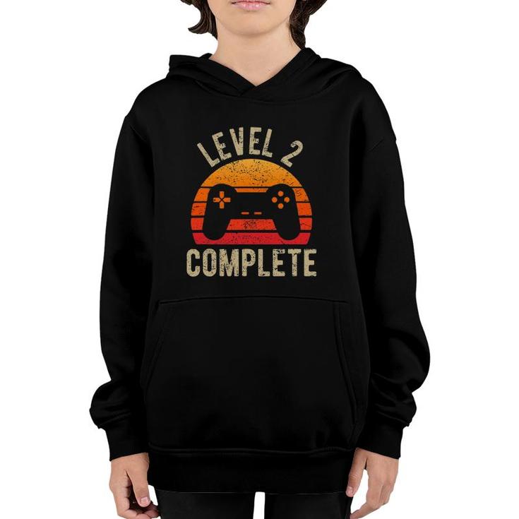 Level 2 Complete Anniversary Vintage Retro 2Nd Wedding Day Youth Hoodie