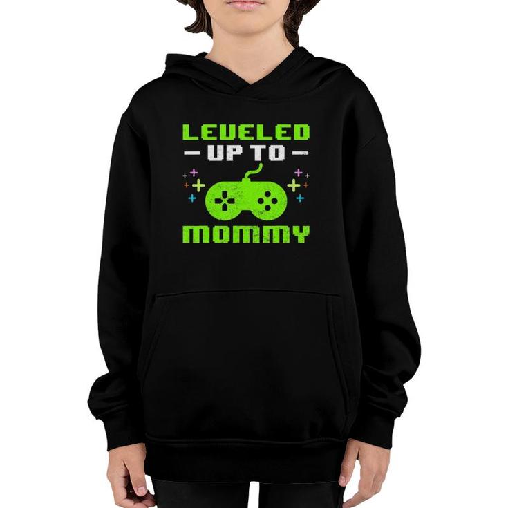 Leveled Up To Mommy New Mother Gaming Promoted To Mom Gamer Youth Hoodie