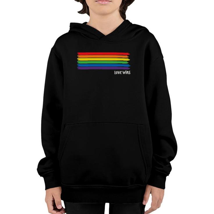 Lgbtq Pride Month, Love Wins Rainbow Youth Hoodie