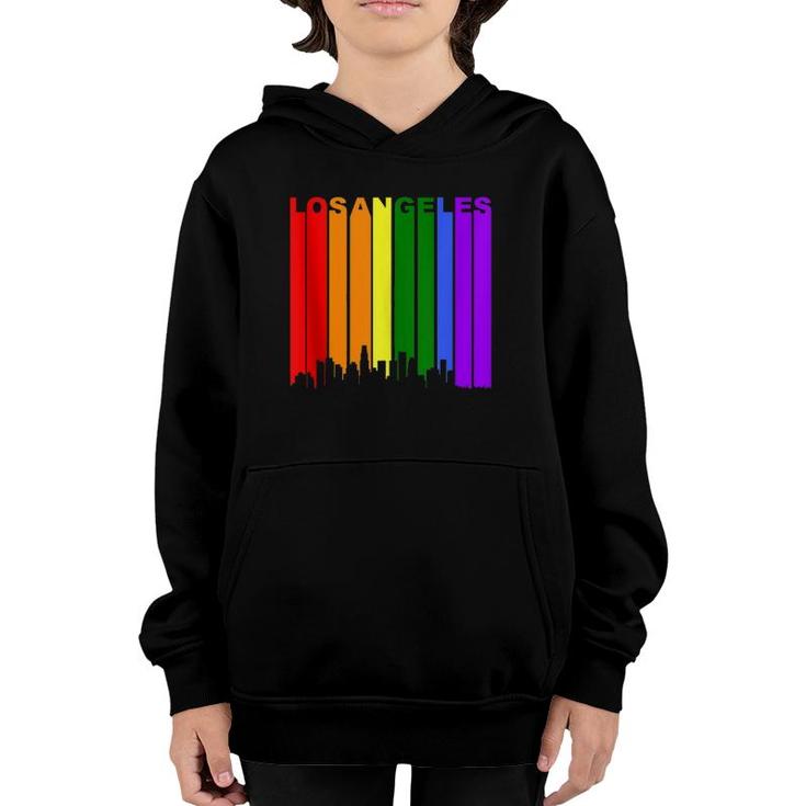 Los Angeles California Lgbtq Gay Pride Rainbow Skyline  Youth Hoodie