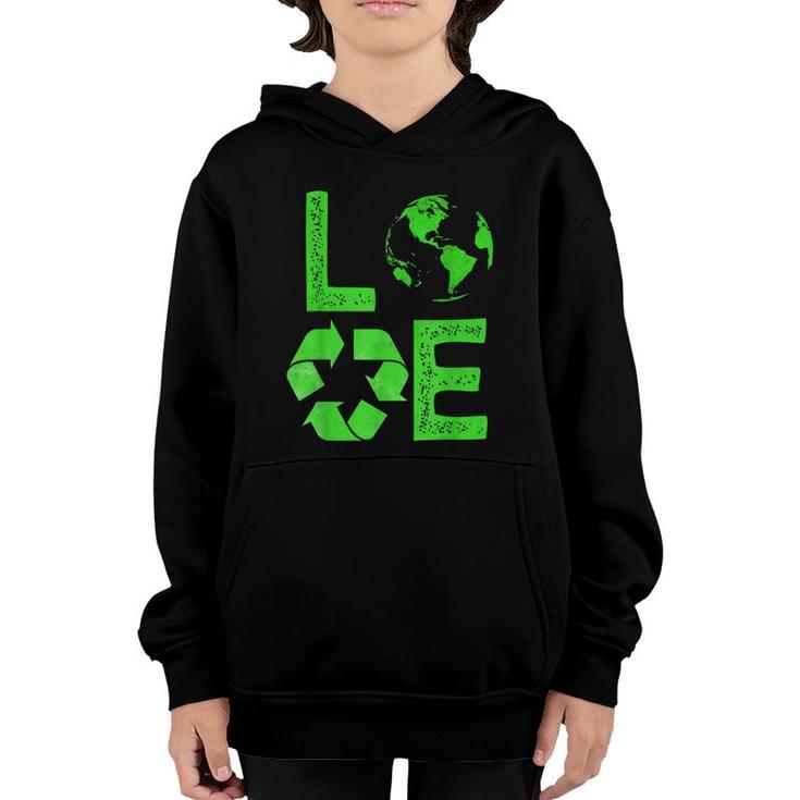 Love Earth Day 90S Planet Vintage Recycling Kids Or Teacher  Youth Hoodie