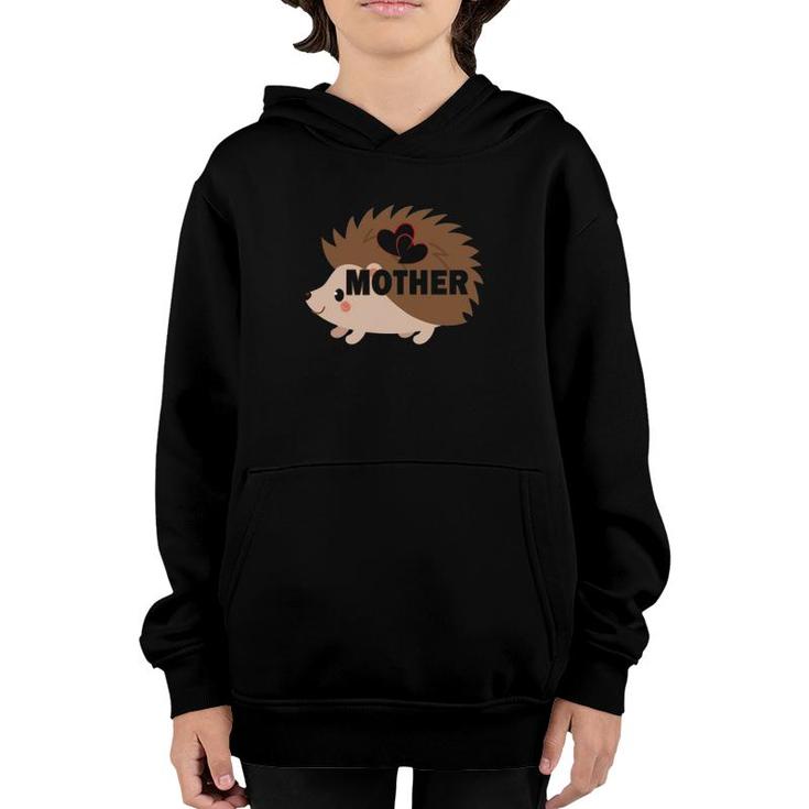Love Mother Hedgehog Heart Black Version Youth Hoodie
