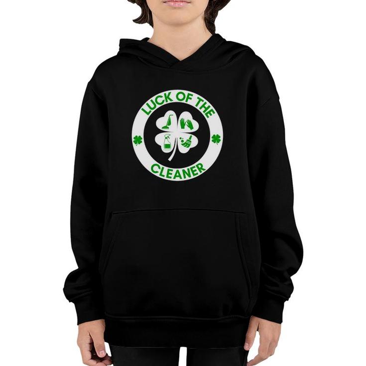 Luck Of The Cleaner St Patrick's Day Gift Fun Housekeeping Youth Hoodie