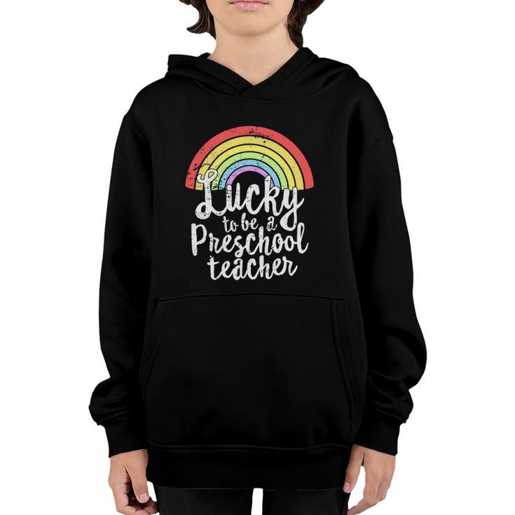 Lucky To Be A Preschool Teacher St Patrick's Day  School Youth Hoodie